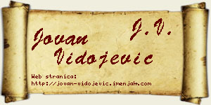 Jovan Vidojević vizit kartica